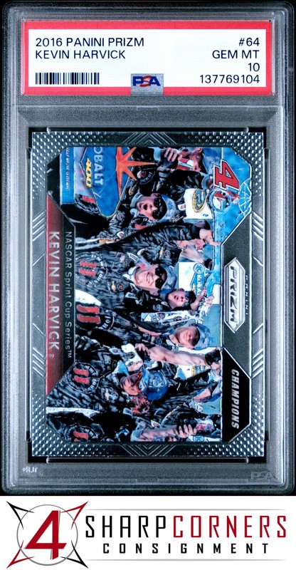 2016 PANINI PRIZM #64 KEVIN HARVICK POP 1 PSA 10 view 1