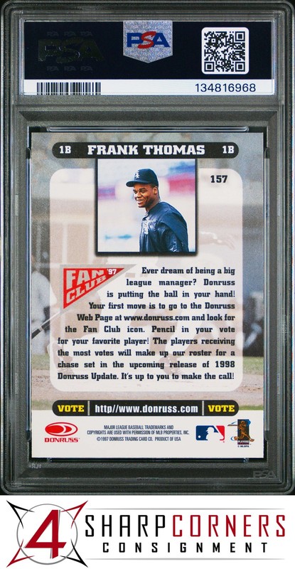1998 DONRUSS #157 FRANK THOMAS WHITE SOX HOF PSA 10 view 2