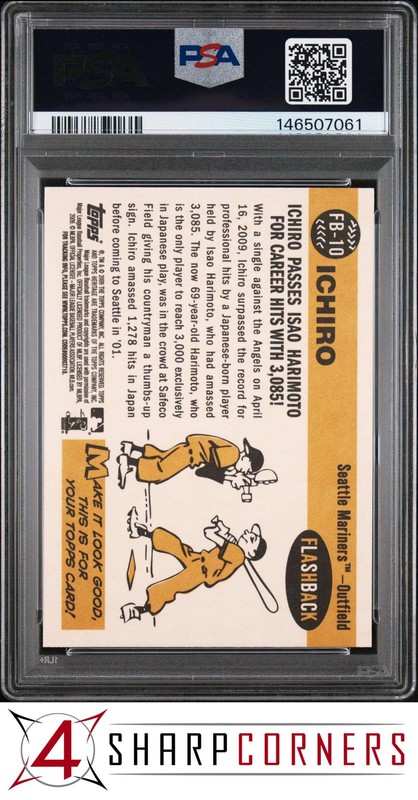 2009 TOPPS HERITAGE HIGH NUMBER FLASHBACKS #FB-10 ICHIRO SUZUKI HOF POP 5 PSA 10 view 2