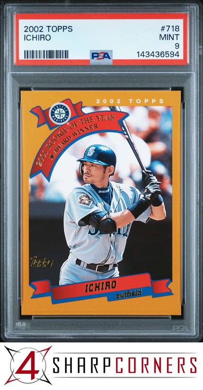 2002 TOPPS #718 ICHIRO SUZUKI MARINERS HOF PSA 9