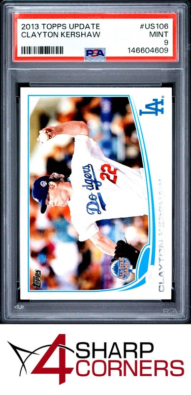 2013 TOPPS UPDATE #US106 CLAYTON KERSHAW DODGERS PSA 9