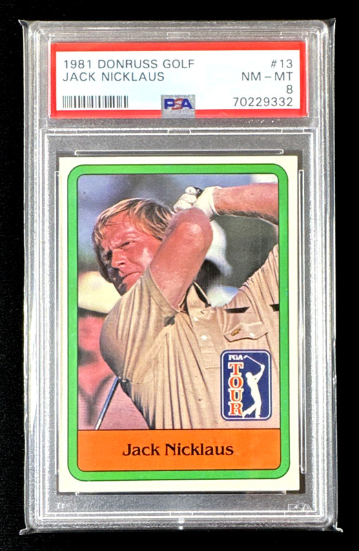 Jack Nicklaus 1981 Donruss Golf Stars #13 Rookie Card PSA 8 Graded Golf Card