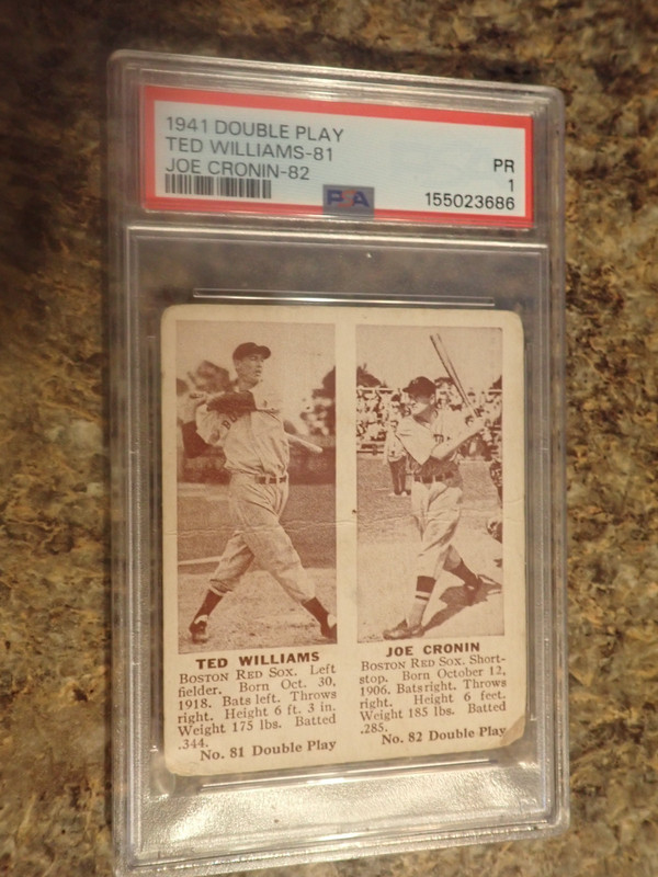 1941 Double Play #81 Ted Williams #82 Joe Cronin Red Sox Baseball Card PSA PR 1