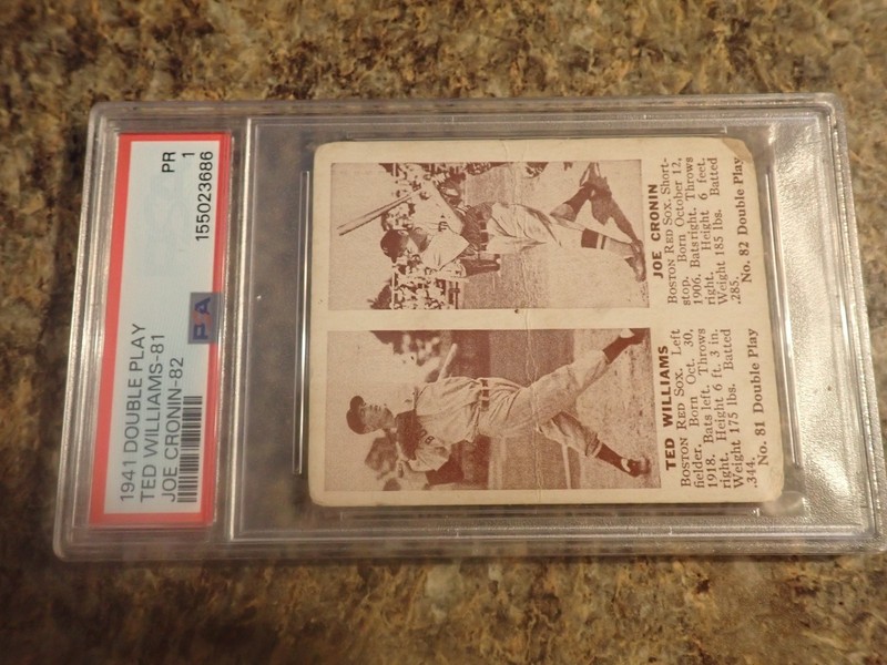 1941 Double Play #81 Ted Williams #82 Joe Cronin Red Sox Baseball Card PSA PR 1 view 2