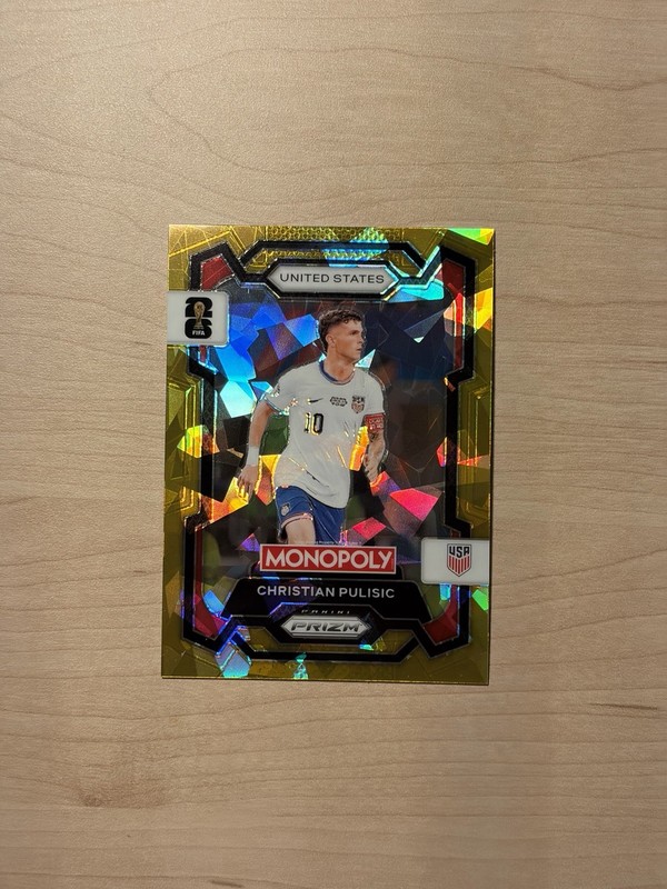 2026 Panini Monopoly FIFA World Cup Christian Pulisic Gold Cracked Ice Prizm SSP