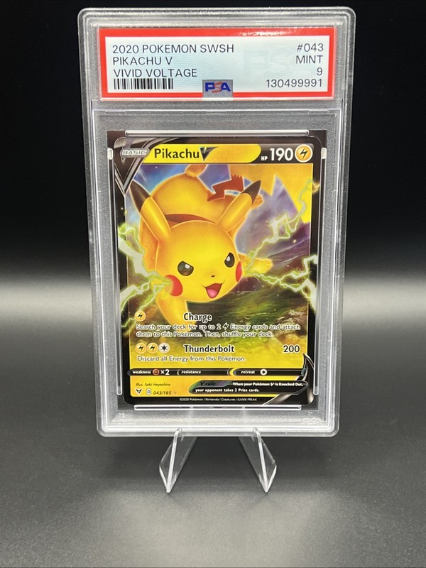 Pokemon - Pikachu V 043/185 - Vivid Voltage - PSA 9 Mint
