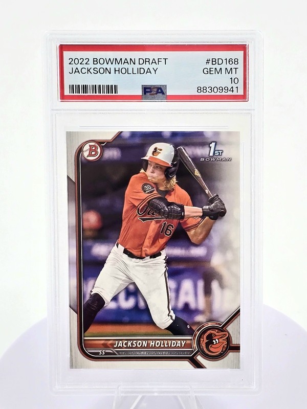2022 Bowman Draft JACKSON HOLLIDAY 1st Bowman PSA 10 Baltimore Orioles view 2