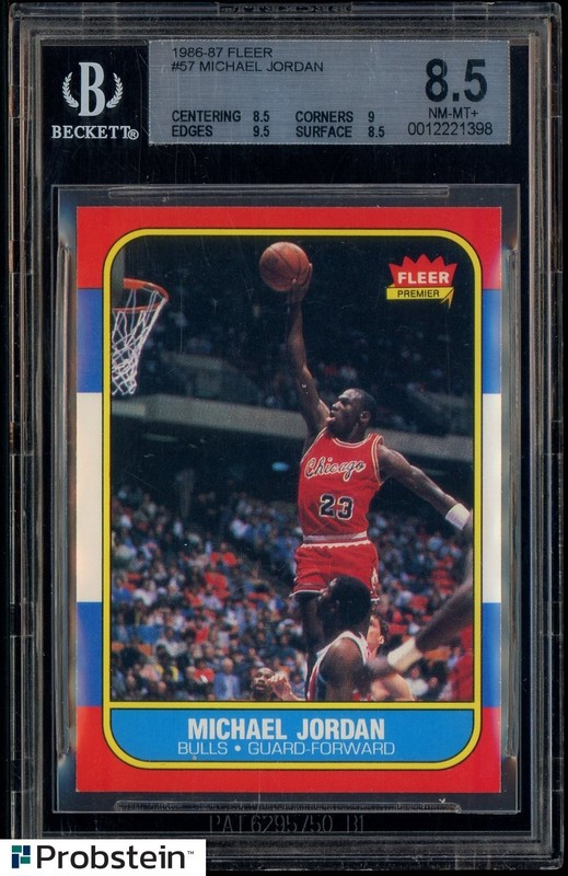 1986-87 Fleer Basketball #57 Michael Jordan RC Rookie HOF BGS 8.5 w/ 9.5