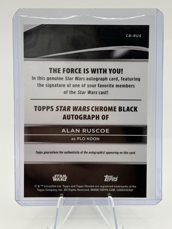 2025 Topps Star Wars Smugglers Outpost Plo Koon Chrome Black Auto #CB-RUS view 2