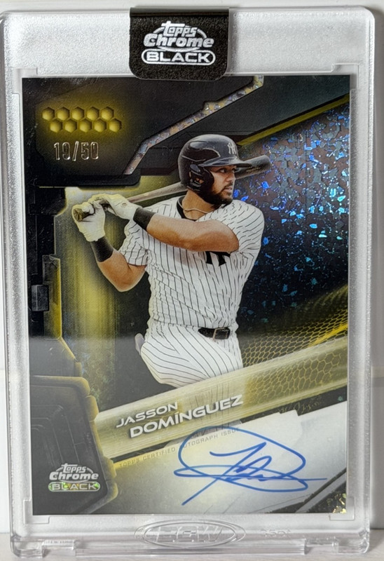 2026 Topps Chrome Black Jasson Dominguez AUTO Gold Mini Diamond /50 ~ Yankees