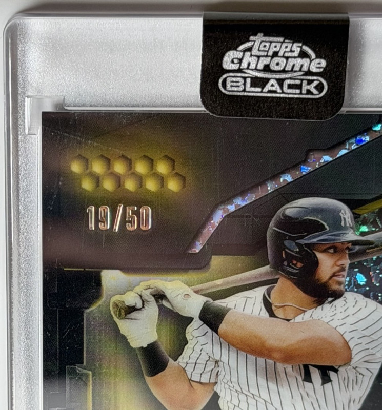 2026 Topps Chrome Black Jasson Dominguez AUTO Gold Mini Diamond /50 ~ Yankees view 2
