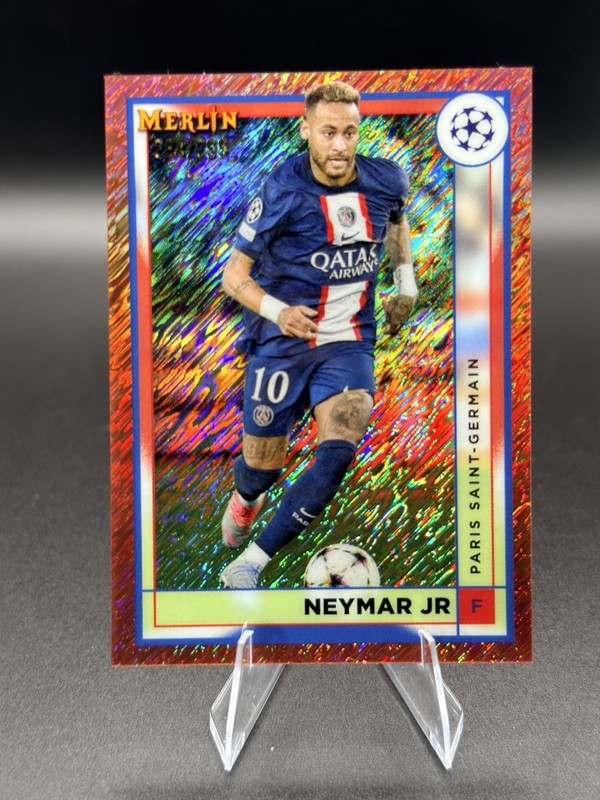 Neymar Jr 2022-23 Topps Merlin Chrome UEFA Rose Gold Shimmer Refractor #/299 PSG