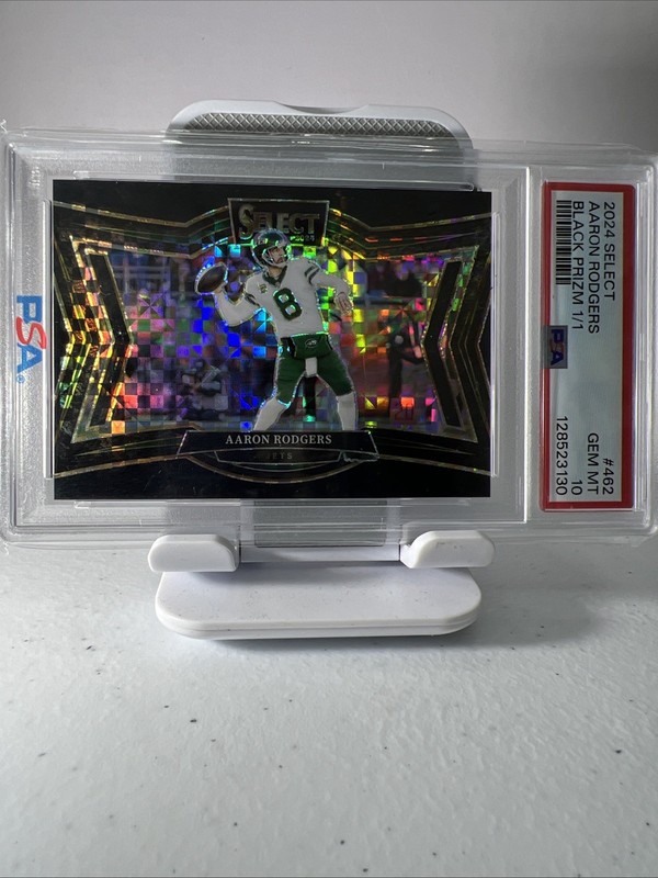 2024 Panini Select Aaron Rodgers PSA 10 Black Prizm 1/1 Field Level #462