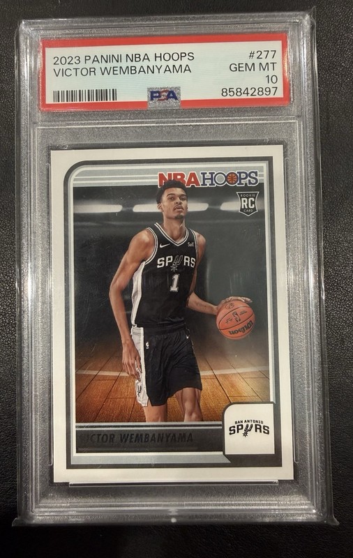 Victor Wembanyama Rookie Card PSA 10 GEM MT MINT 2023 Panini NBA Hoops RC 277