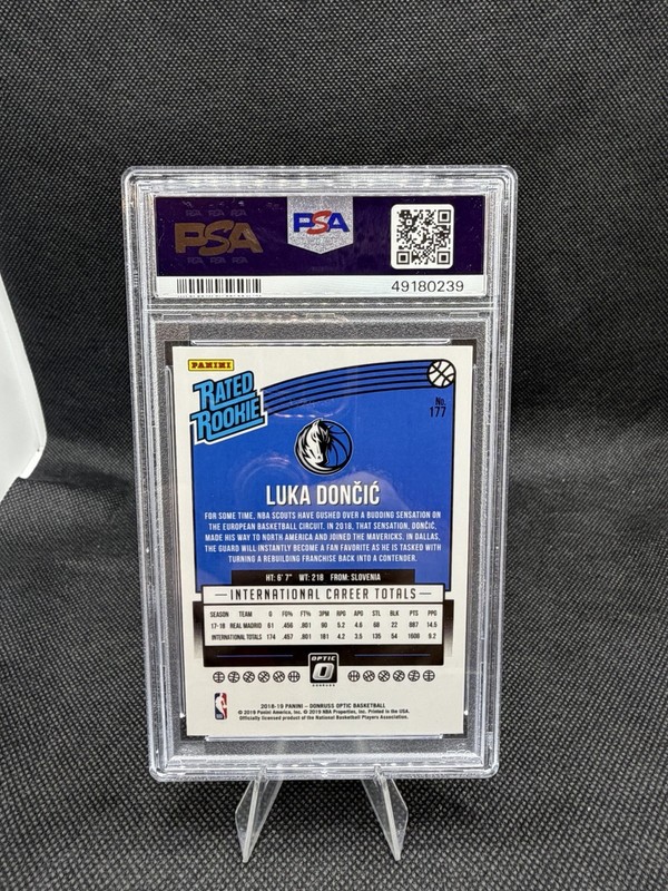 2018-19 Panini Donruss Optic Rated Rookie Luka Doncic #177 PSA 9 MINT view 2