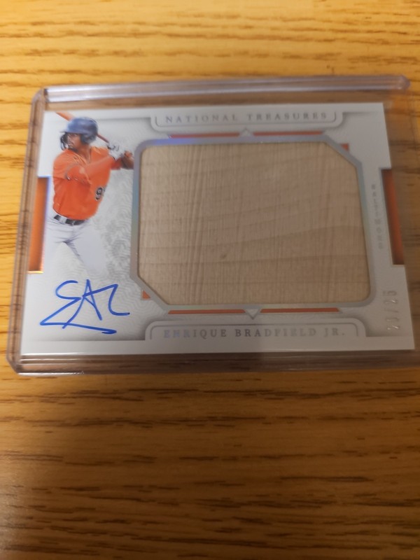 2024 Panini National Treasures Enrique Bradfield Jr Relic Auto 20/25 view 1