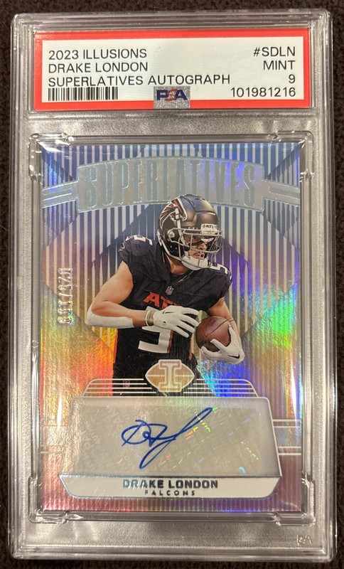 2023 Panini Illusions Drake London Superlatives Auto 25/199 PSA 9 #S-DNL