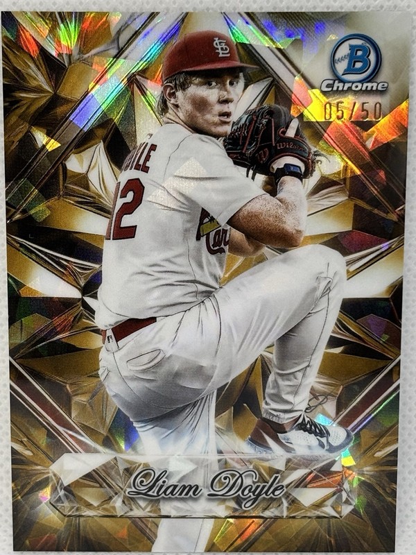 Liam Doyle /50 Gold Refractor 2025 Bowman Chrome Sapphire Selections Cardinals