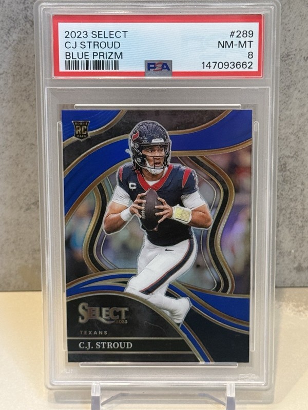 2023 Select RC CJ Stroud Blue Prizm /99 PSA 8