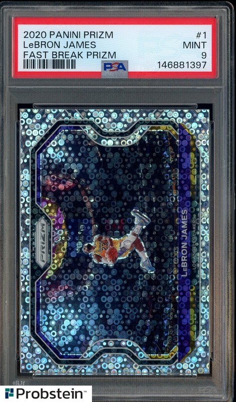 2020 Panini Fast Break Prizm #1 LeBron James Lakers PSA 9 MINT