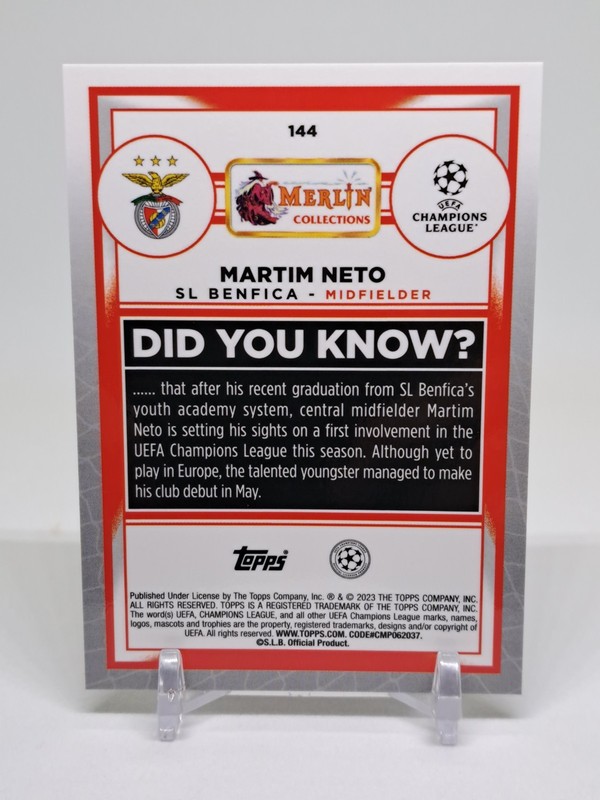 2022-23 Topps Merlin UEFA Club Competitions - Martim Neto #144 Atomic Refractor view 2