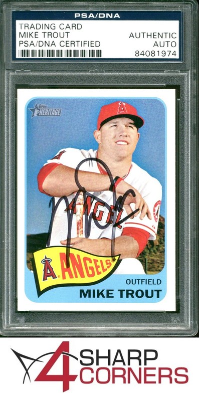 SIGNED MIKE TROUT TRADING CARD PSA AUTHENTIC DNA AUTO