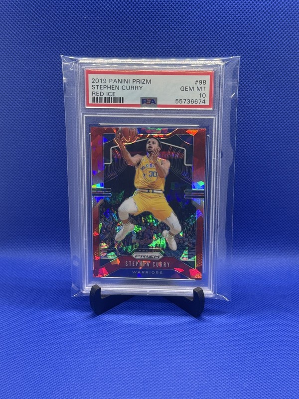 2019-20 PANINI PRIZM BASKETBALL #98 STEPHEN CURRY RED ICE PSA 10