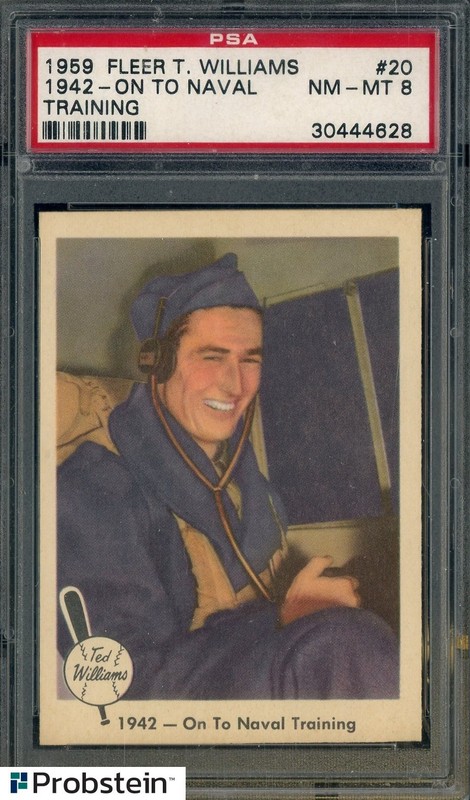 1959 Fleer Ted Williams #20 1942 On to Naval Training PSA 8 NM-MT