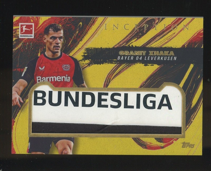 2024-25 Topps Inception Bundesliga Letter Gold Granit Xhaka Match-Worn Patch 1/1