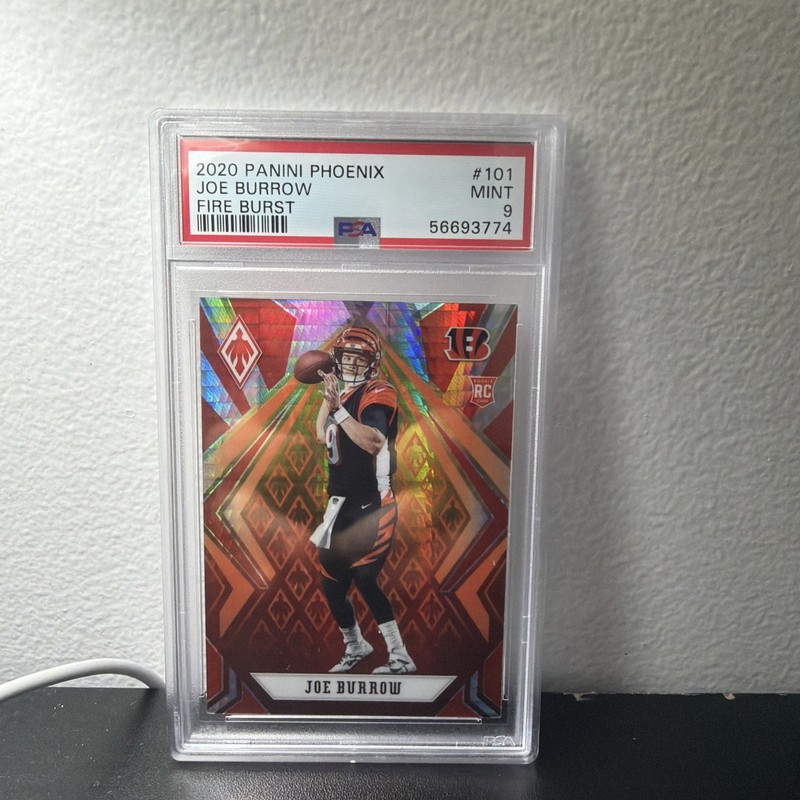 2020 Panini Phoenix - Rookies Joe Burrow #101 Fire Burst (RC) PSA 9