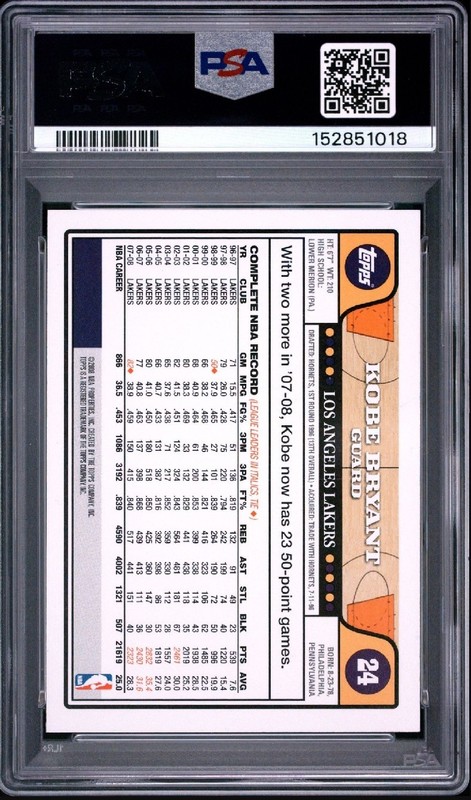 2008-09 Topps - LeBron James, Kobe Bryant #24 PSA 9 🔥 view 2