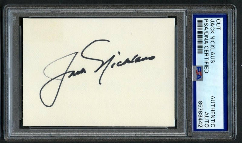 Jack Nicklaus signed autograph 2.5x3.5 Cut Professional Golfer PSA Slabbed