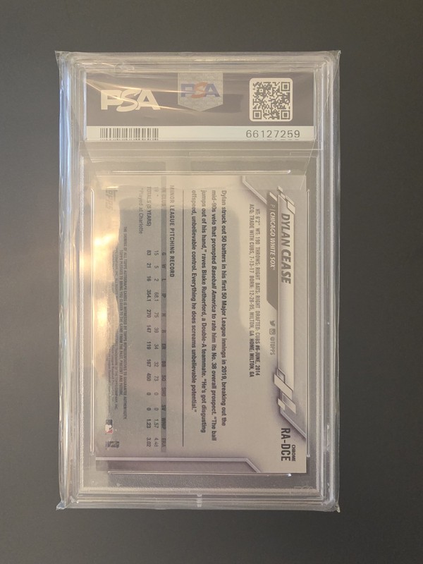 2020 Topps Chrome DYLAN CEASE Rookie Auto PSA 10 view 2