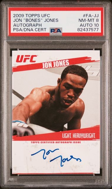 Jon "Bones" Jones Rookie Auto 2009 Topps UFC #FA-JJ - PSA 8 Auto 10