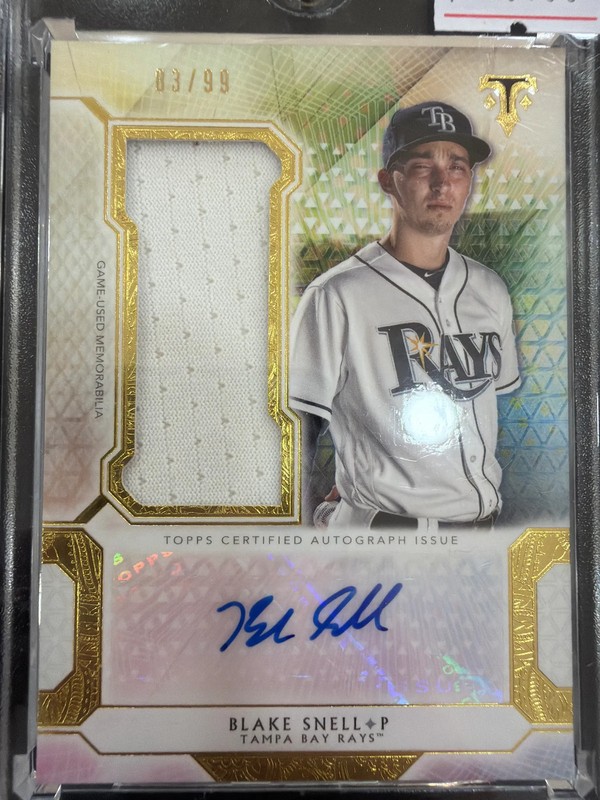 2018 Topps Blake Snell /99 Auto Single Jumbo Relic Card Game-Used Memorabilia