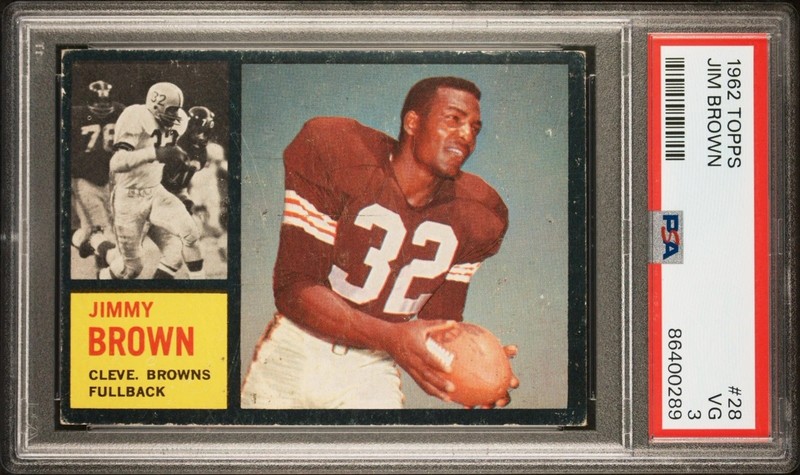 1962 Topps - Jim Brown #28 Cleveland Browns Sharp HOF PSA VG 3