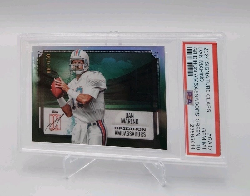 2024 Topps Signature Class Dan Marino Gridiron Ambassadors Green /150 PSA 10