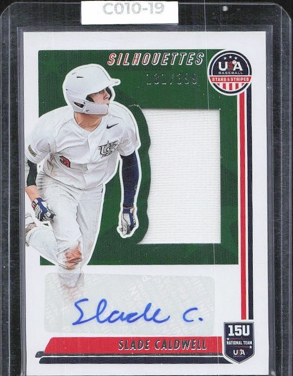 (1) SLADE CALDWELL 2022 USA Baseball Stars & Stripes Game Used Jersey AUTO /399
