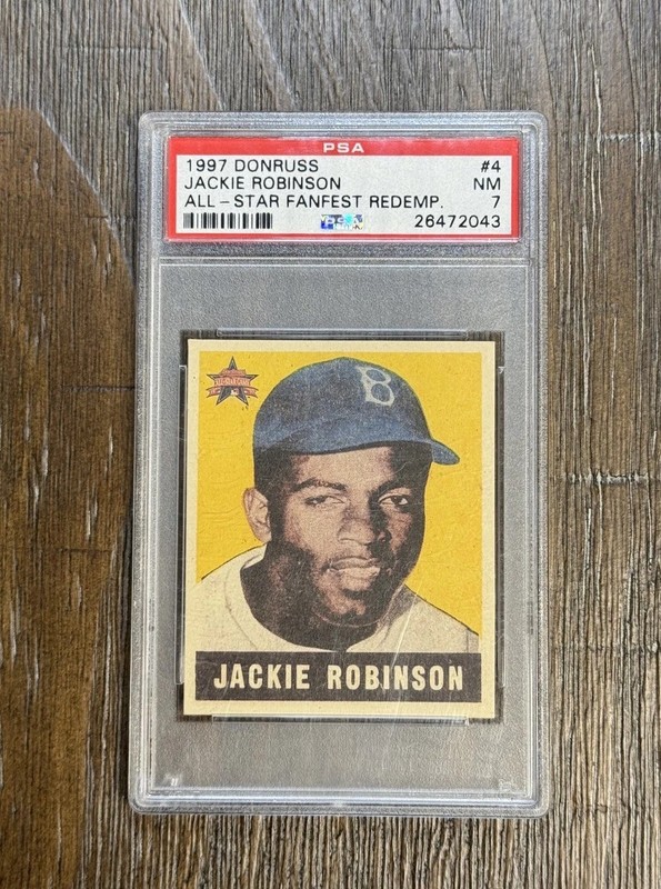 1997 All-Star Fanfest Tribute to Jackie Robinson - 1949 Leaf Reprint #4 PSA NM 7