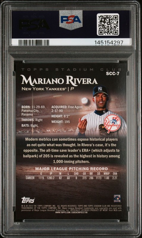 Mariano Rivera 2019 Topps Stadium Club Chrome #SCC-7 PSA 10 view 2