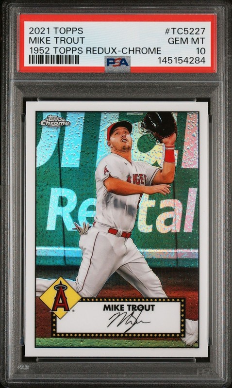 Mike Trout 2021 Topps Chrome 1952 Topps Redux #TC52-27 PSA 10