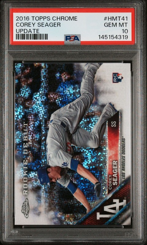 Corey Seager 2016 Topps Chrome Update #HMT41 Rookie Debut PSA 10 view 1