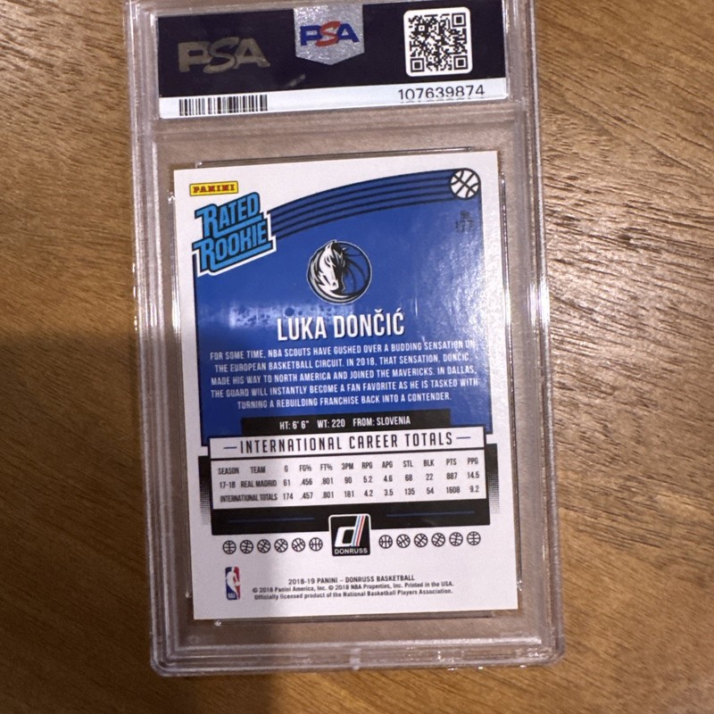 2018 Donruss Luka Doncic Psa 10 view 2