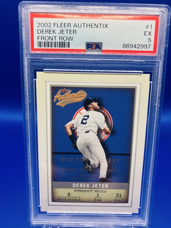 2002 Fleer Authentix - Derek Jeter #1 Front Row /150 Yankees PSA