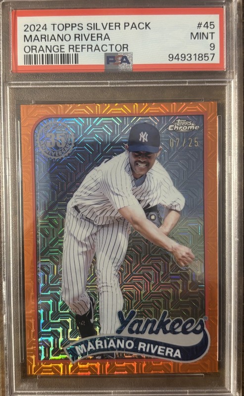 Mariano Rivera 2024 Topps Silver Pack • Orange Refractor /25 • PSA 9 • Yankees