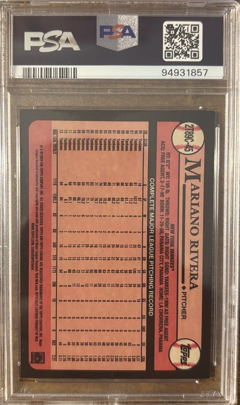 Mariano Rivera 2024 Topps Silver Pack • Orange Refractor /25 • PSA 9 • Yankees view 2