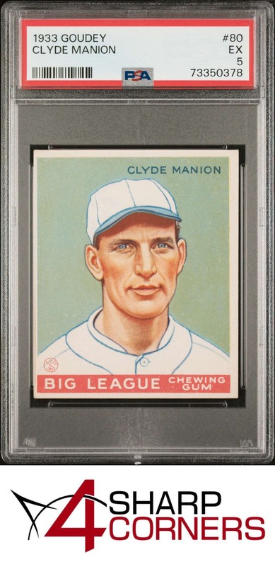 1933 GOUDEY #80 CLYDE MANION RC PSA 5