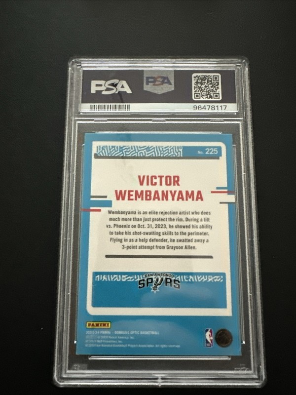 Panini Donruss Optic 2023-24 Rated Rookie Victor Wembanyama #225 PSA 9 Spurs view 2