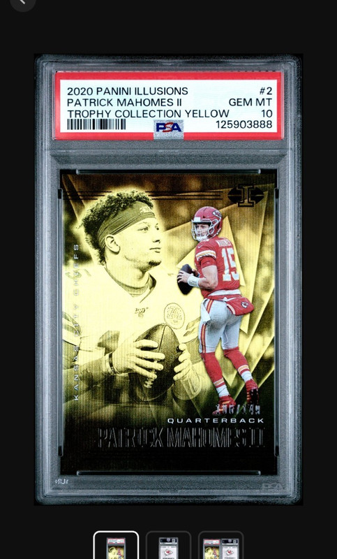 Panini 2020 Illusions Patrick Mahomes II #2 Trophy Yellow 106/149 PSA 10 Chiefs