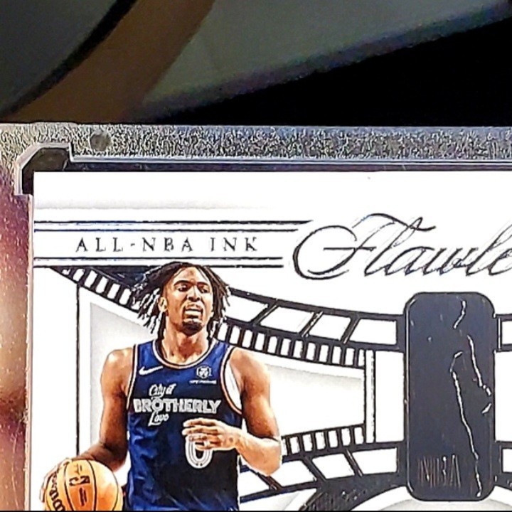 💥/25!💥 Tyrese Maxey - 2023 Panini Flawless - All-NBA Ink Auto (On-CARD) /25 view 2